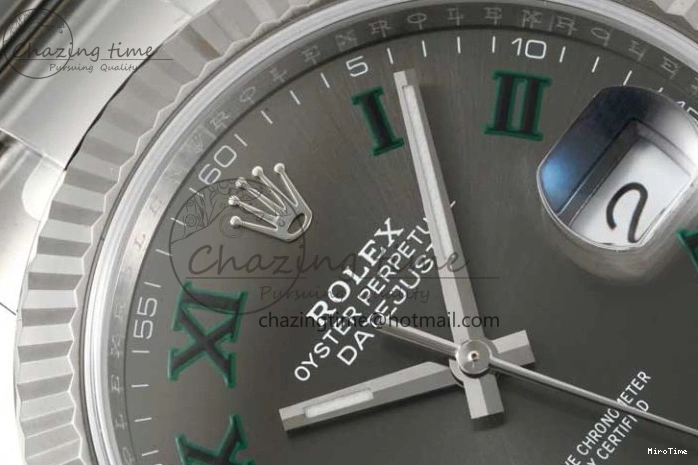 MiroTime 0302 DateJust 41 126334 Clean 1:1 Best Edition 904L Steel Gray Roman Dial on Oyster Bracelet VR Thermal 2430